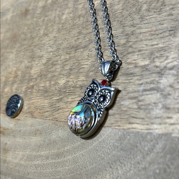 Silver Owl Pendant Necklace with magnetic switch outs - Picture 8 of 11